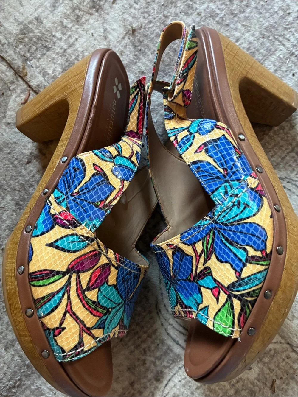 Naturalizer Honey N5 Contour Multicolor Floral Platform Sandals 9